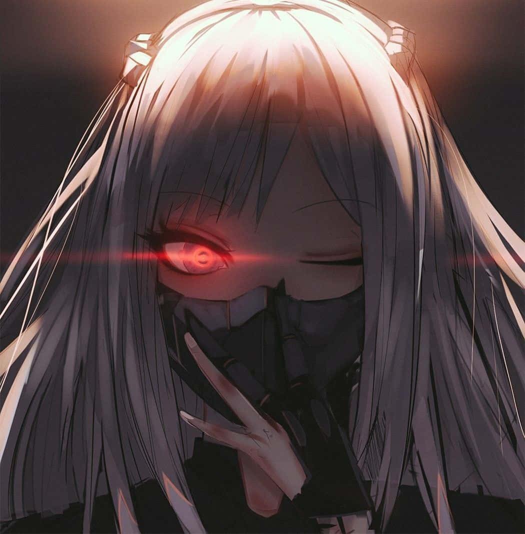 Cute Dark Anime Girl Red Glowing Eye — 1050x1068 wallpaper