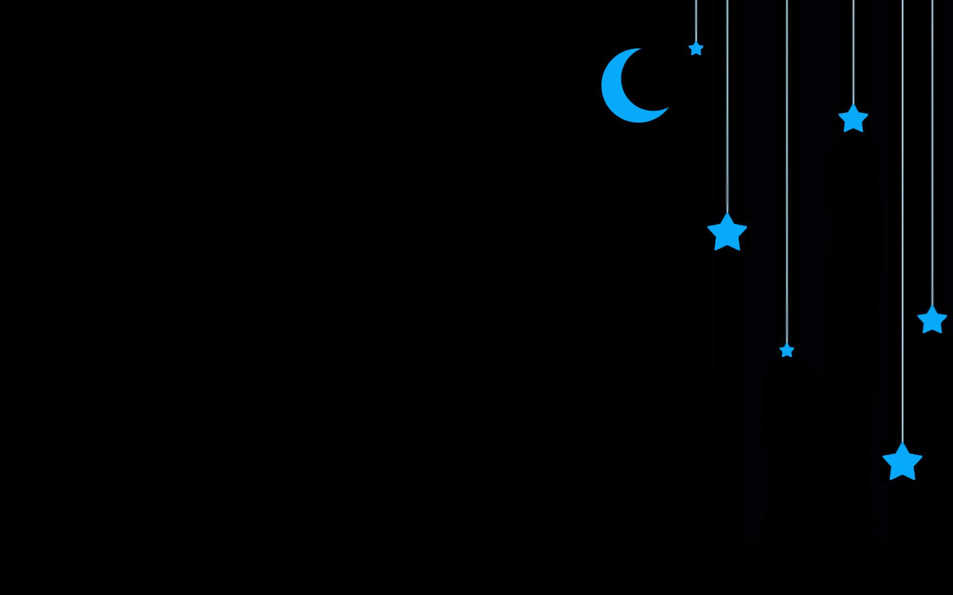Cute Dark Moon And Stars — 1920x1200 wallpaper