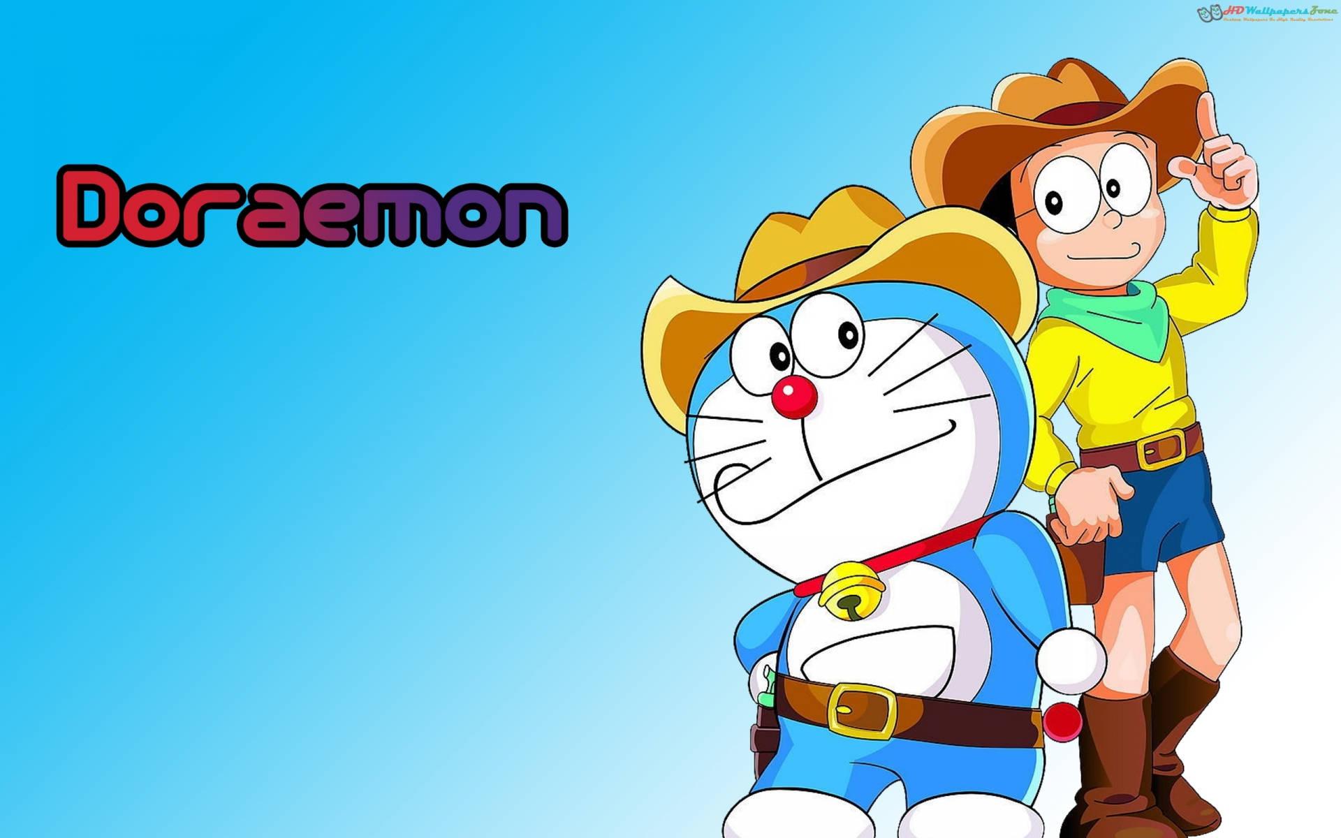 Cute Doraemon Bestfriends As Cowboys — 1920x1200 wallpaper