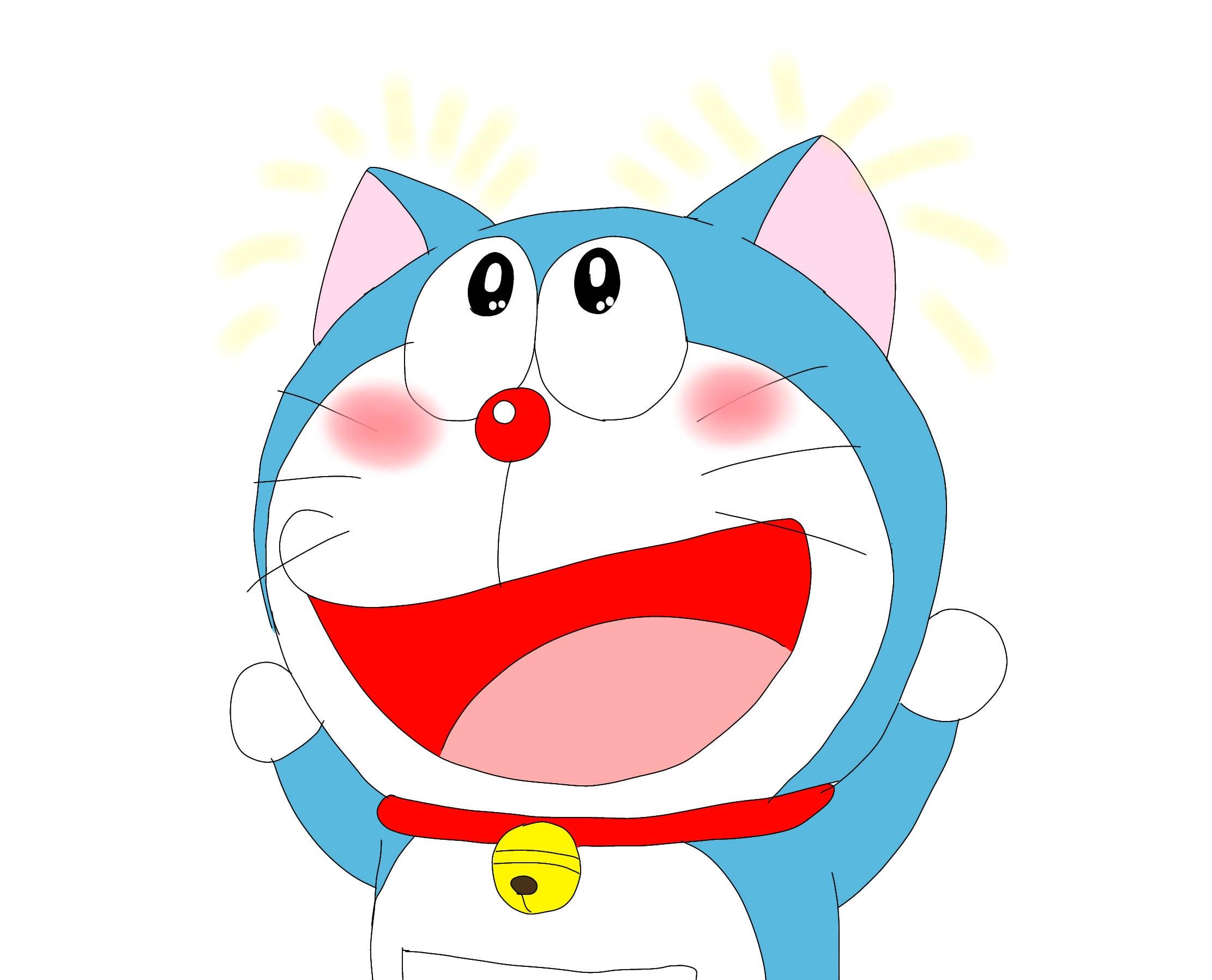 Cute Doraemon Blushing — 2223x1797 wallpaper