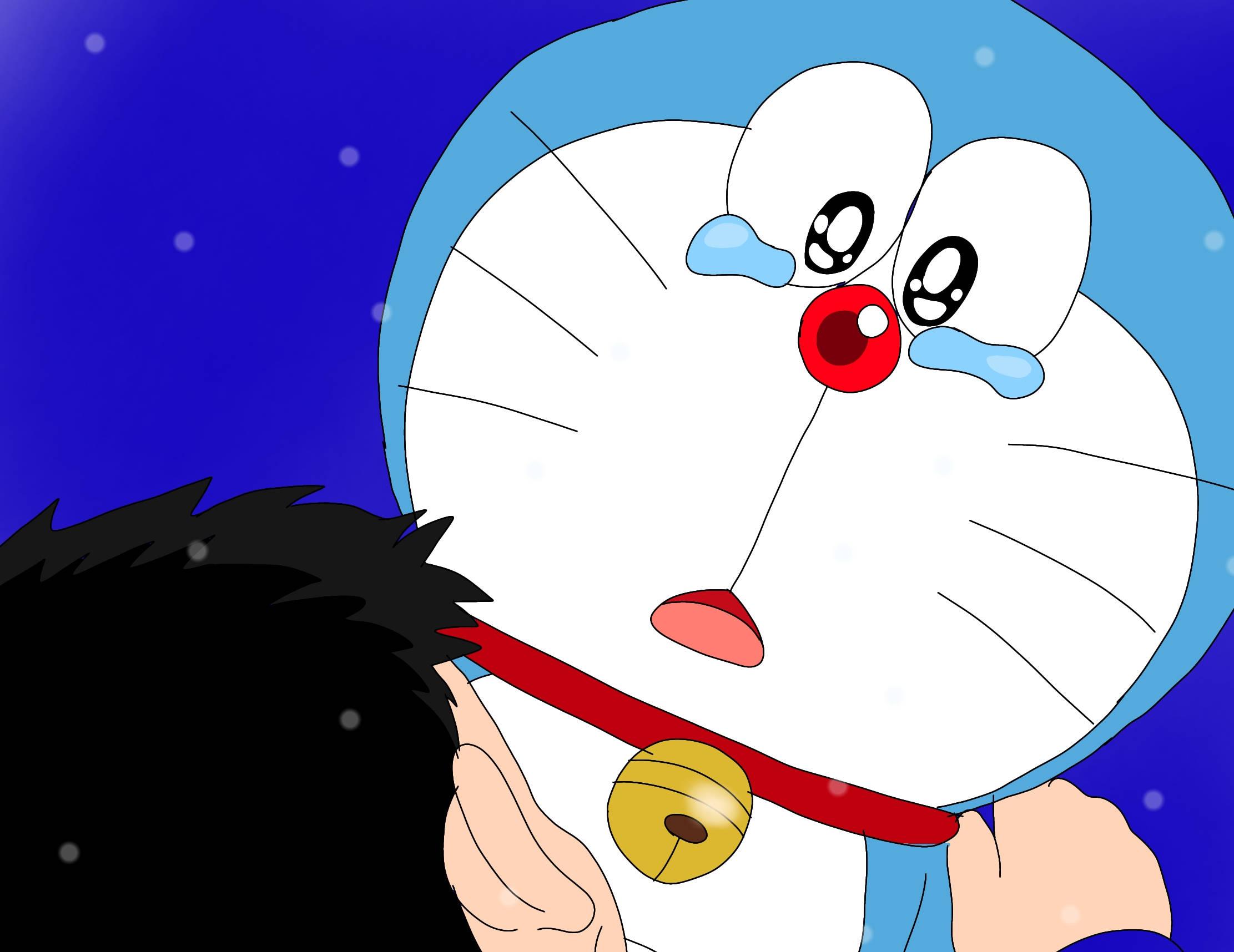 Cute Doraemon Cradling Nobita — 2223x1716 wallpaper