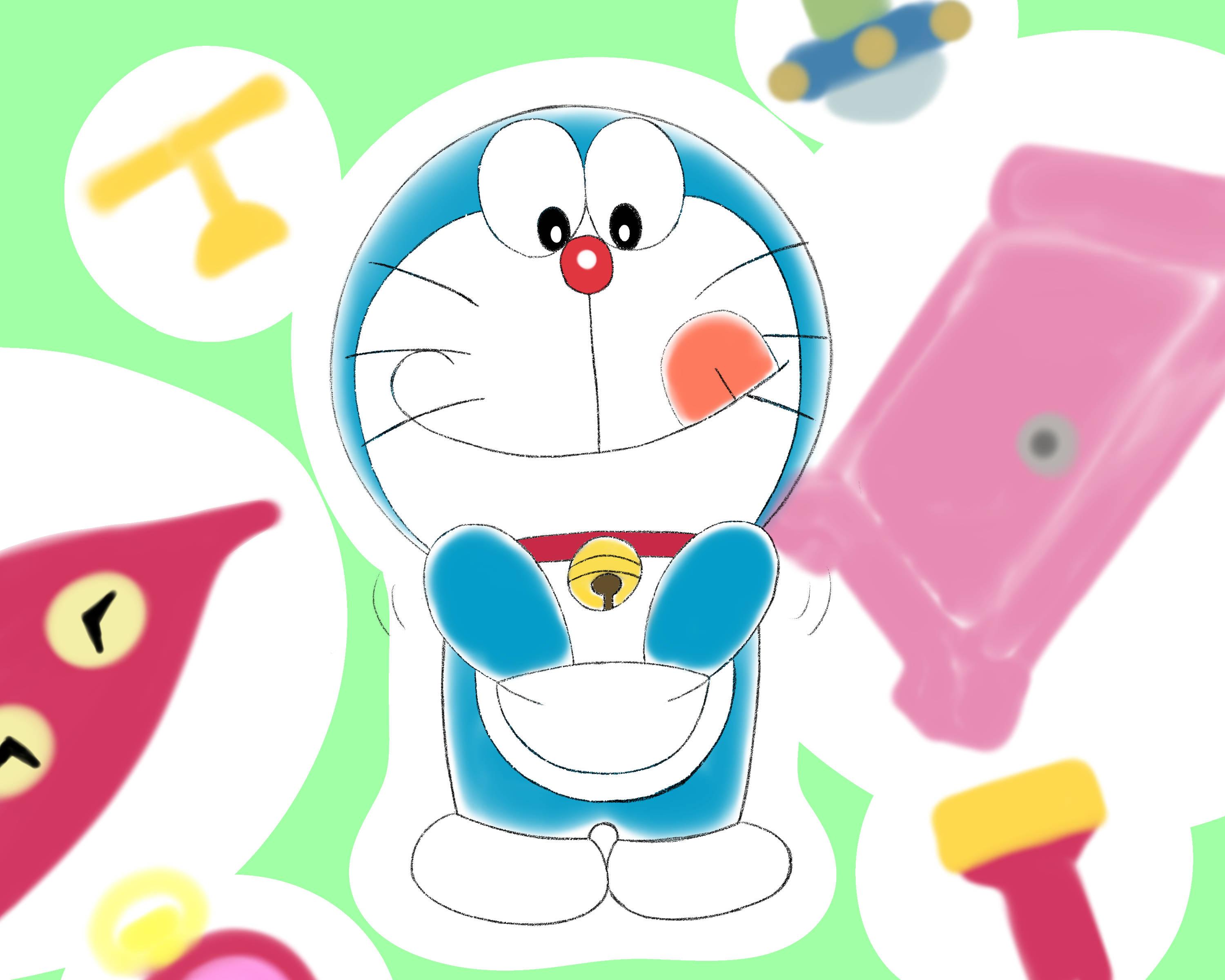 Cute Doraemon Gadgets — 3000x2400 wallpaper