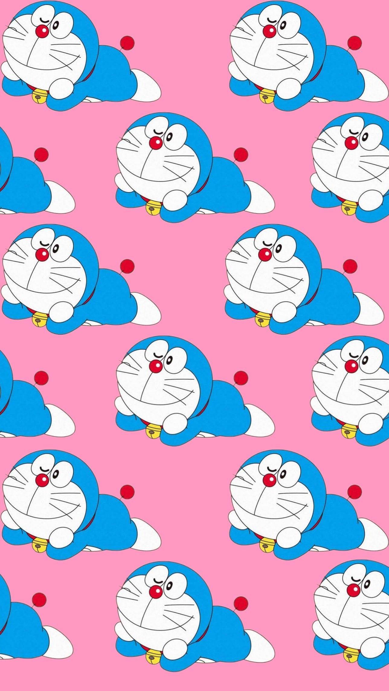 Cute Doraemon iPhone Pattern — 1288x2289 wallpaper