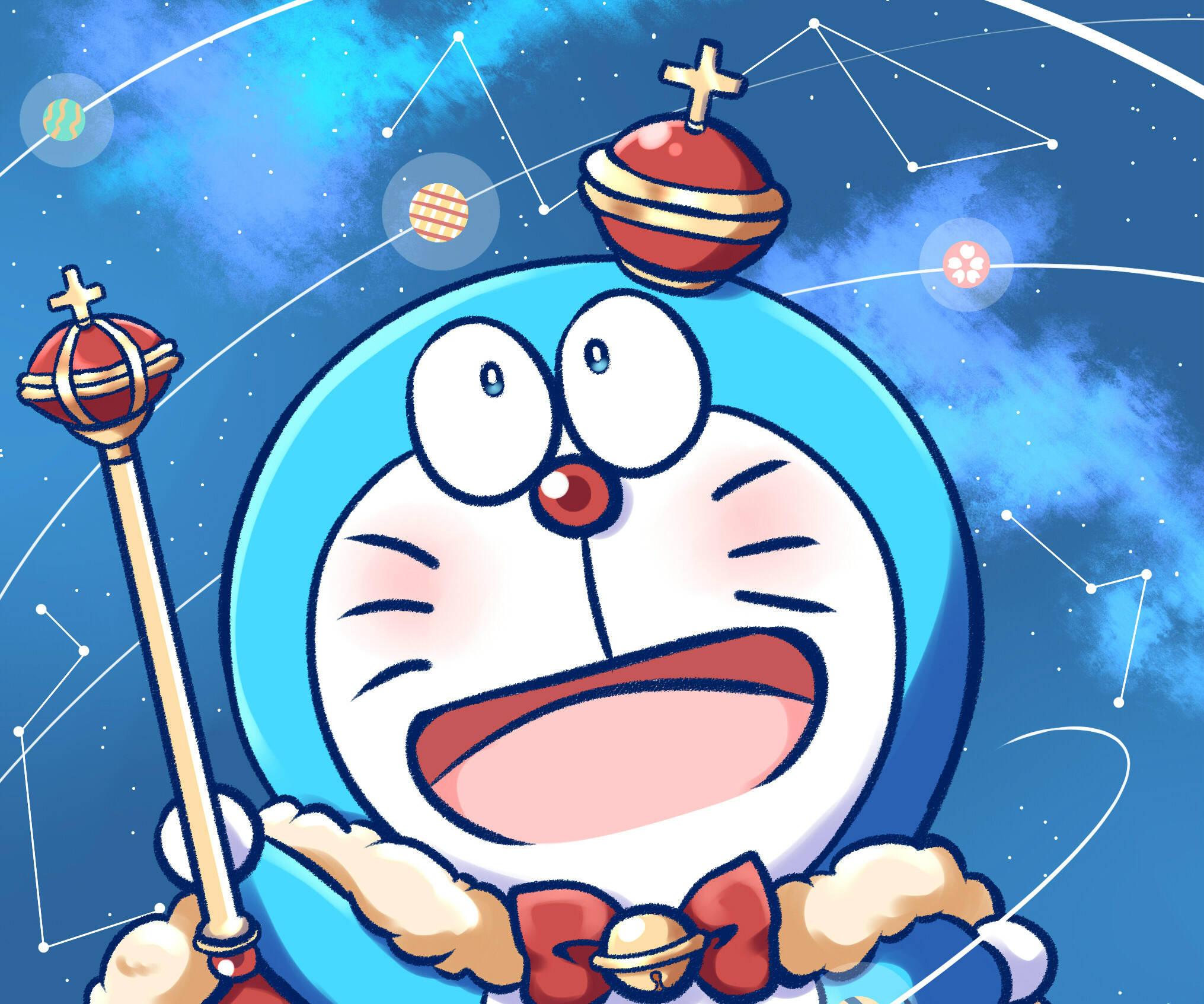 Cute Doraemon Royal Space — 2031x1693 wallpaper