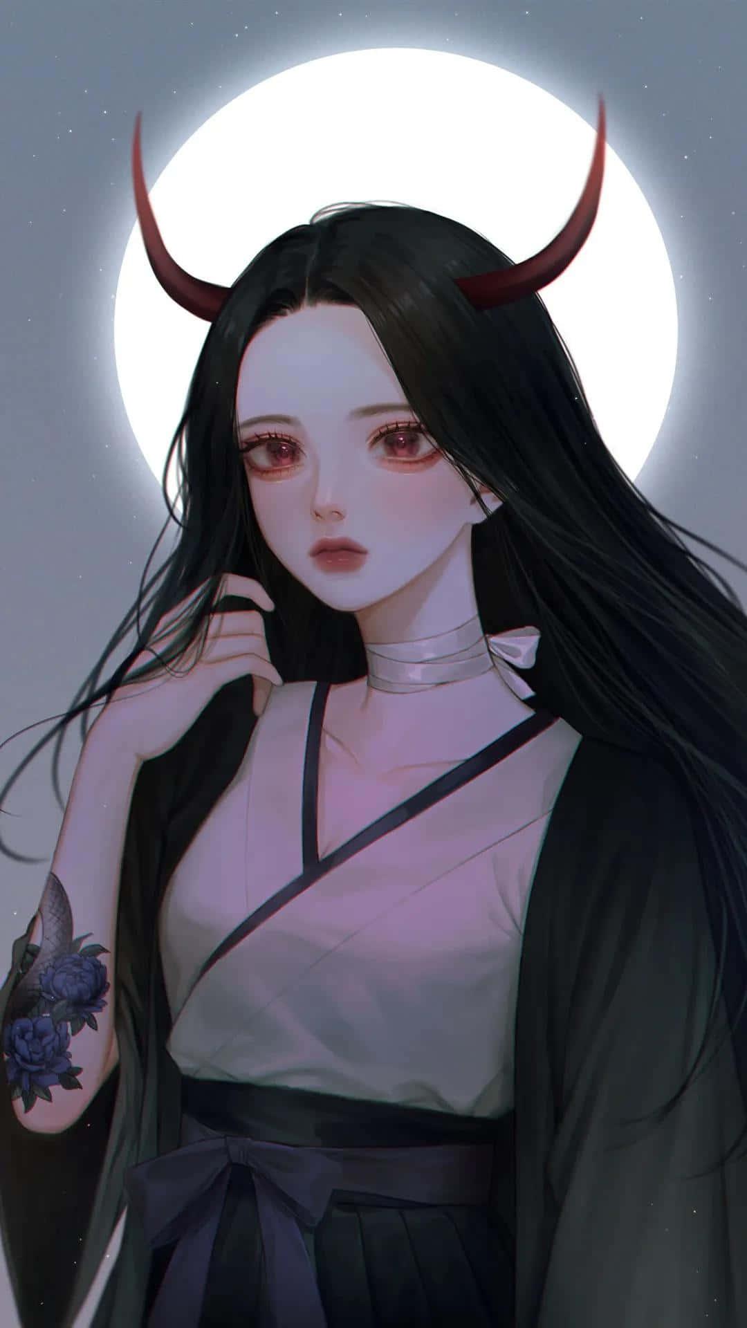 Cute Girl With Tattoo Dark Aesthetic Anime Pfp — 1080x1920 wallpaper
