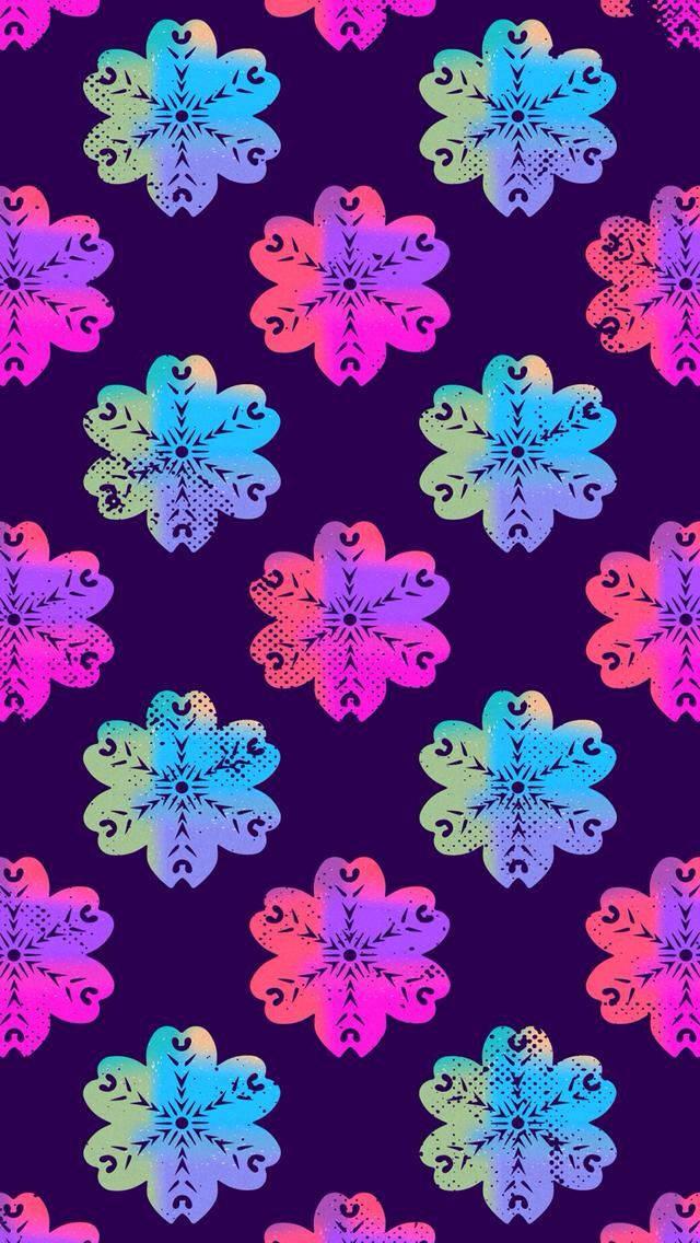 Cute Girly Flower Pattern — 640x1136 wallpaper