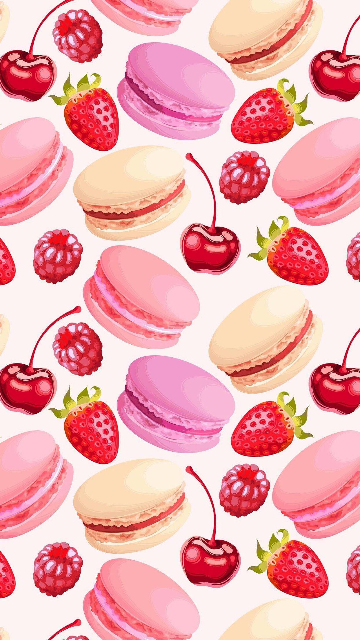 Cute Girly Macarons — 1242x2208 wallpaper