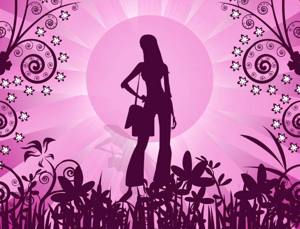 Cute Girly Silhouette — 1024x782 wallpaper