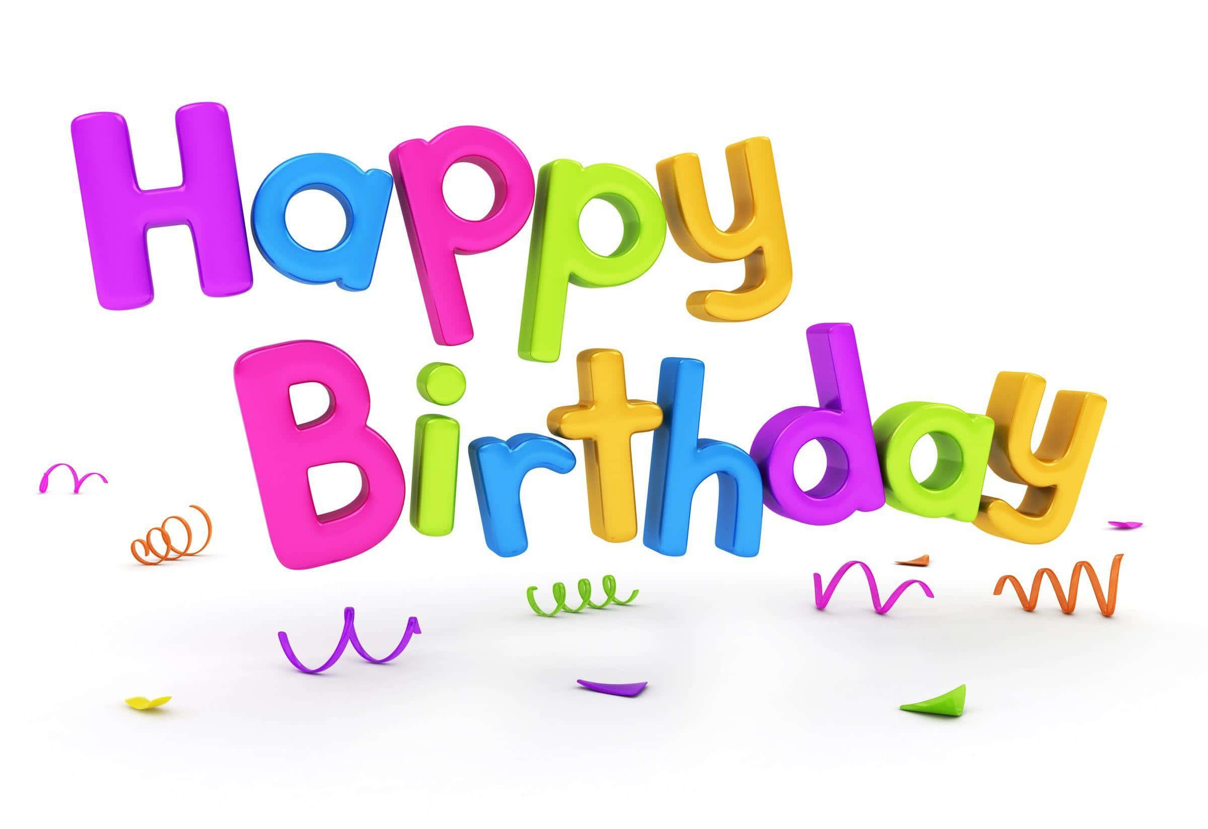 Cute Happy Birthday Text Picture — 2400x1647 wallpaper