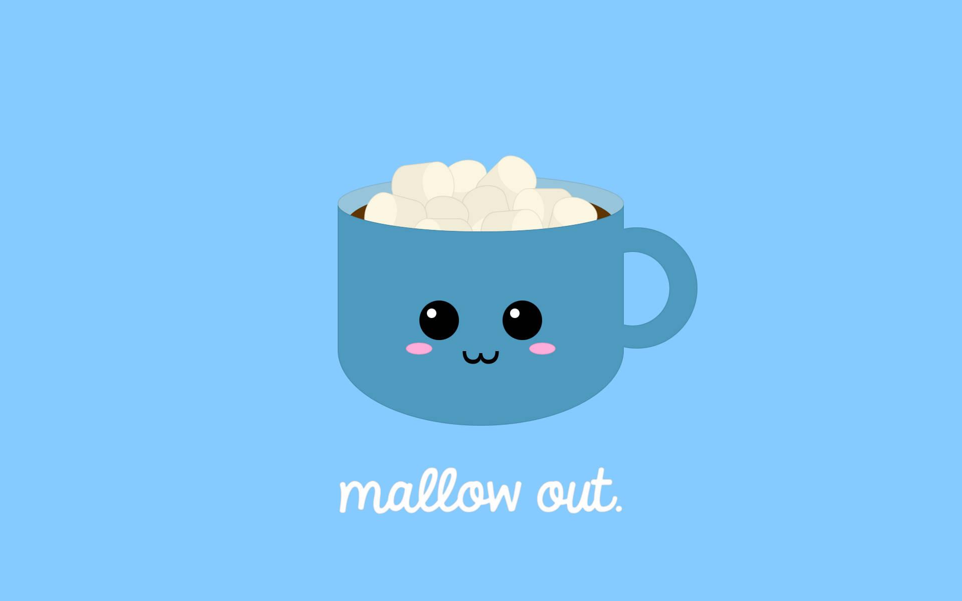 Cute Kawaii Marshmallow Cup — 1920x1200 wallpaper