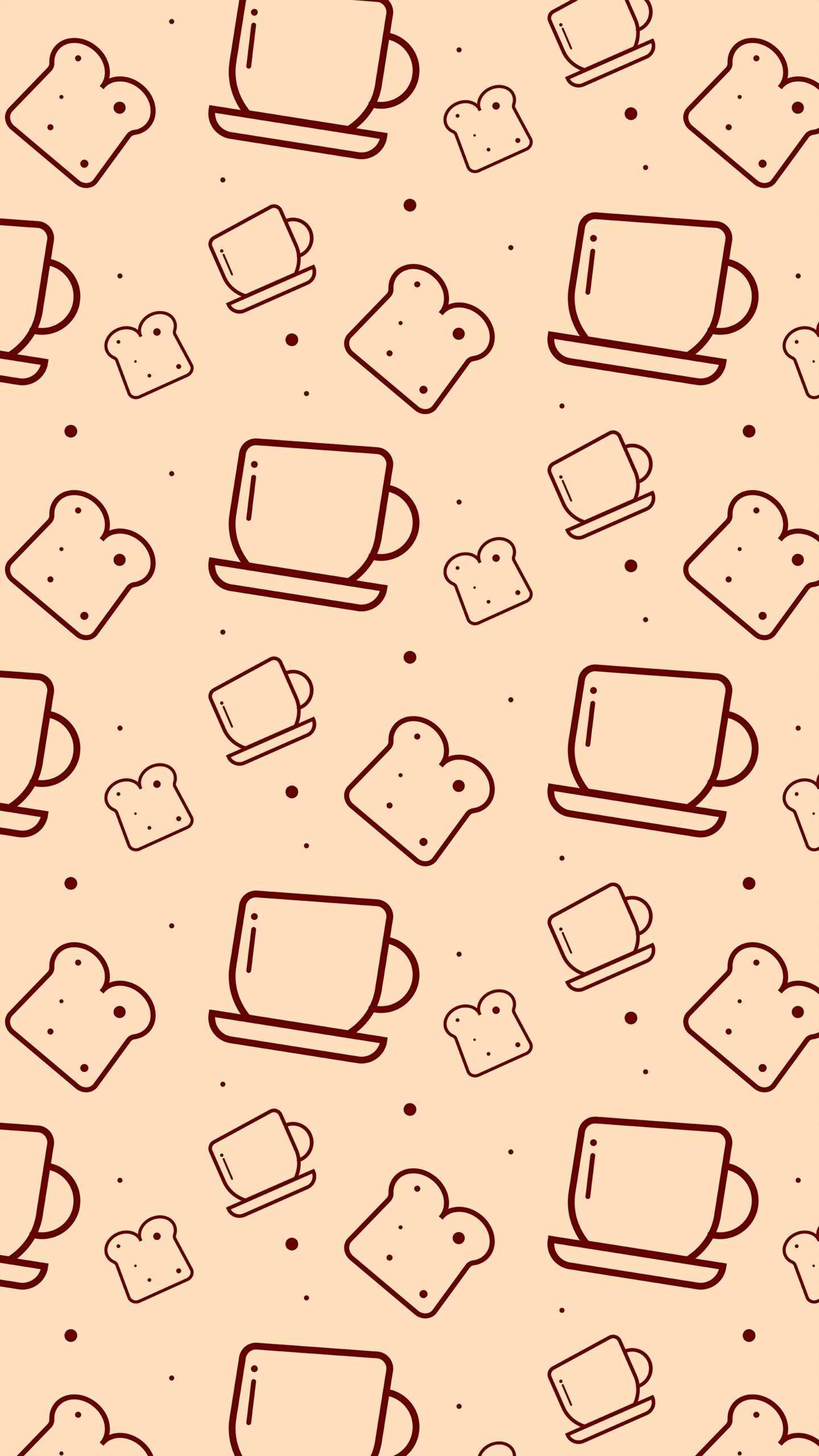 Cute Mug Bread Aesthetic Phone — 1440x2560 wallpaper