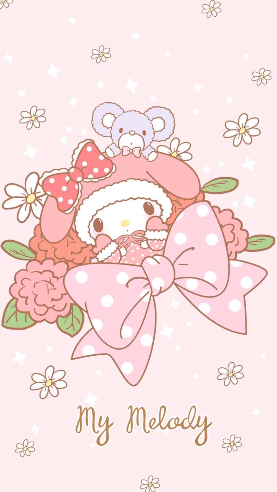 Cute My Melody Bouquet Of Flowers — 1080x1920 wallpaper