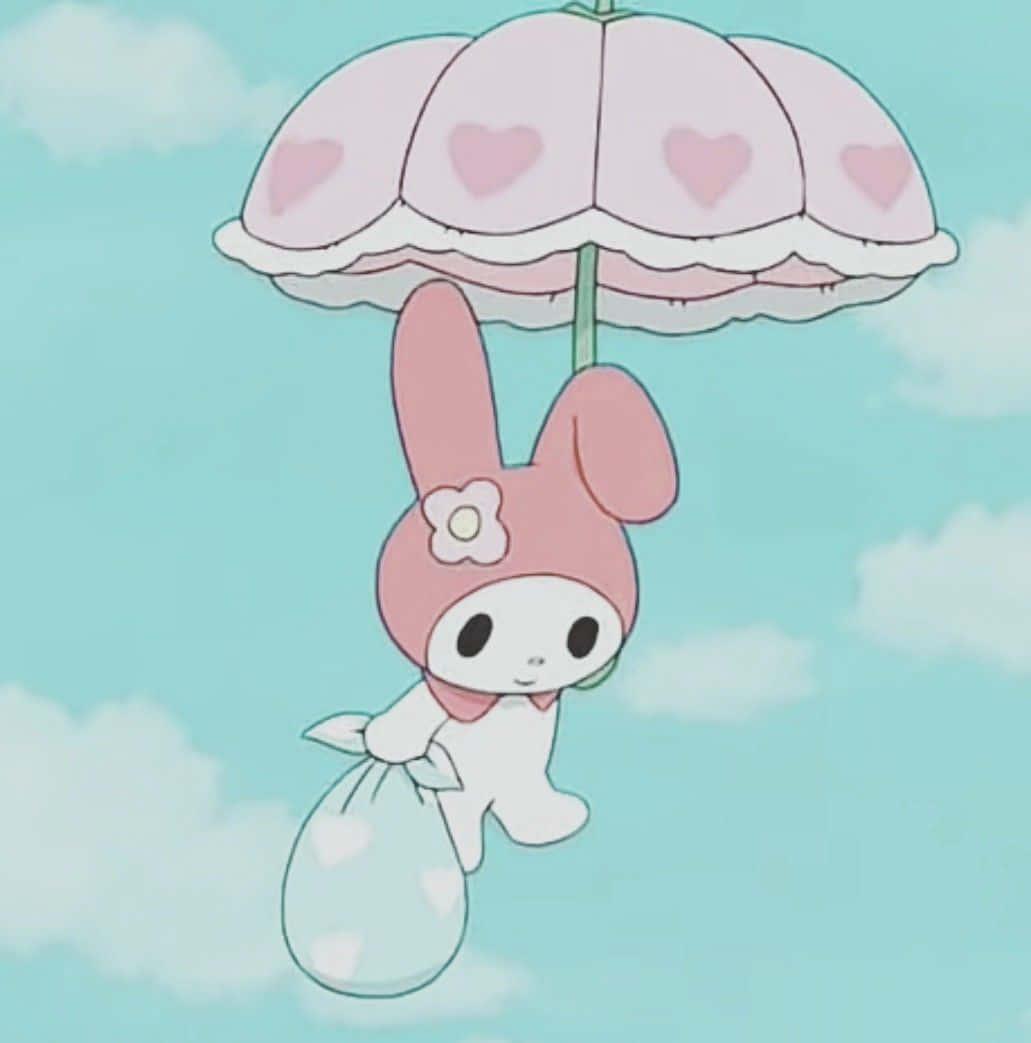 Cute My Melody Floating With Umbrella — 1031x1043 wallpaper
