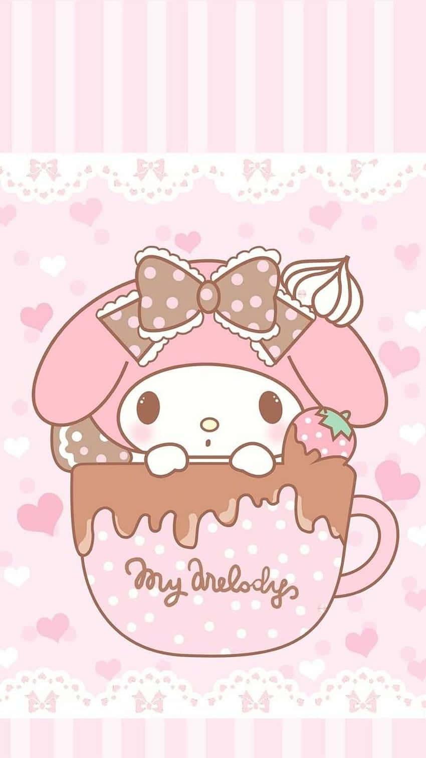 Cute My Melody In A Coffee Mug — 850x1511 wallpaper