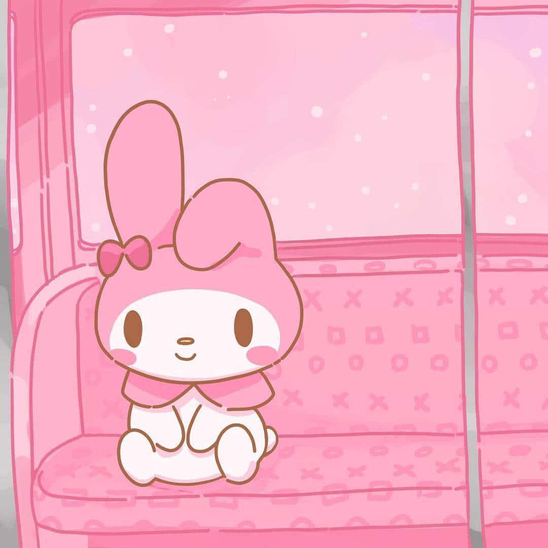 Cute My Melody On A Pink Sofa — 1080x1080 wallpaper