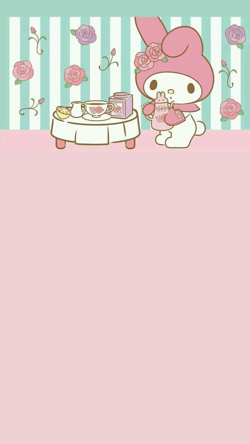 Cute My Melody Preparing Tea — 850x1511 wallpaper