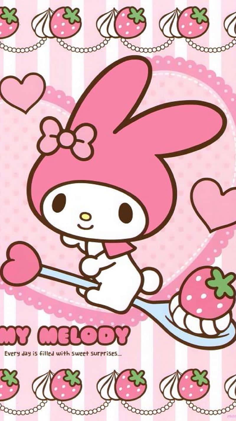 Cute My Melody Riding A Spoon — 800x1426 wallpaper