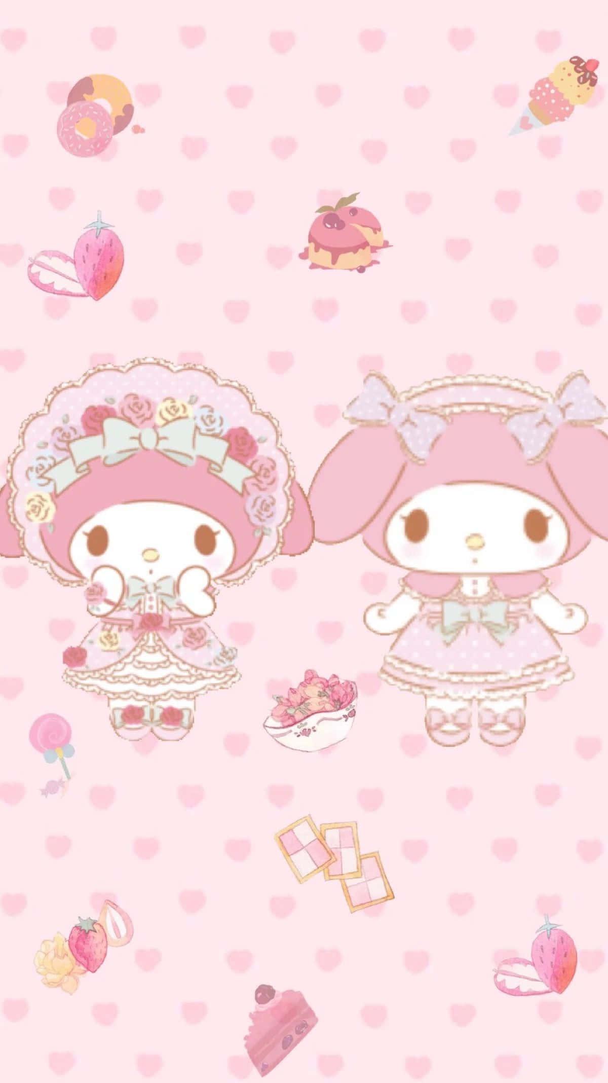 Cute My Melody Wearing Pink Dress — 1200x2136 wallpaper