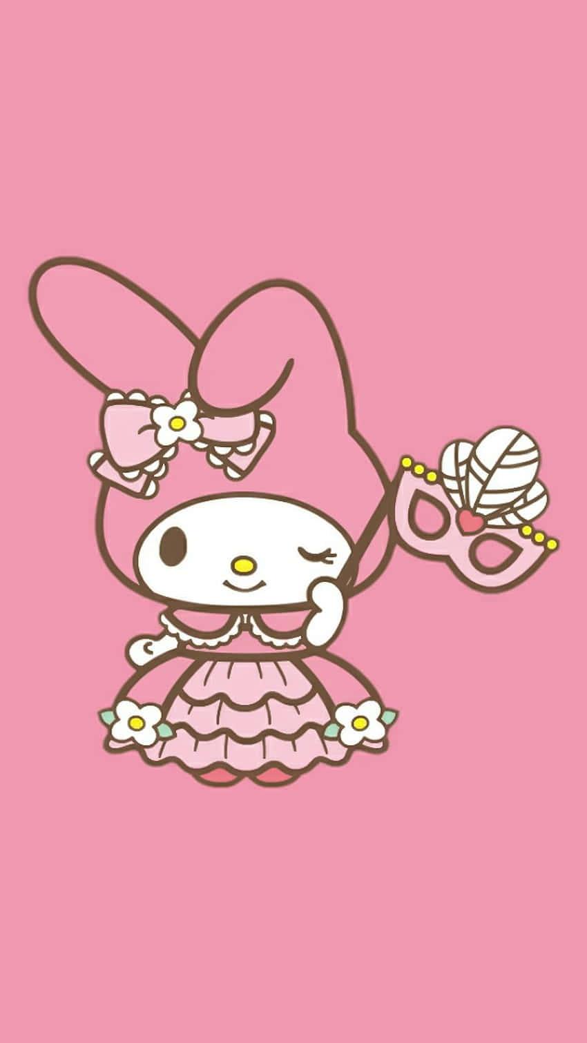 Cute My Melody Wearing Pink Gown — 850x1511 wallpaper