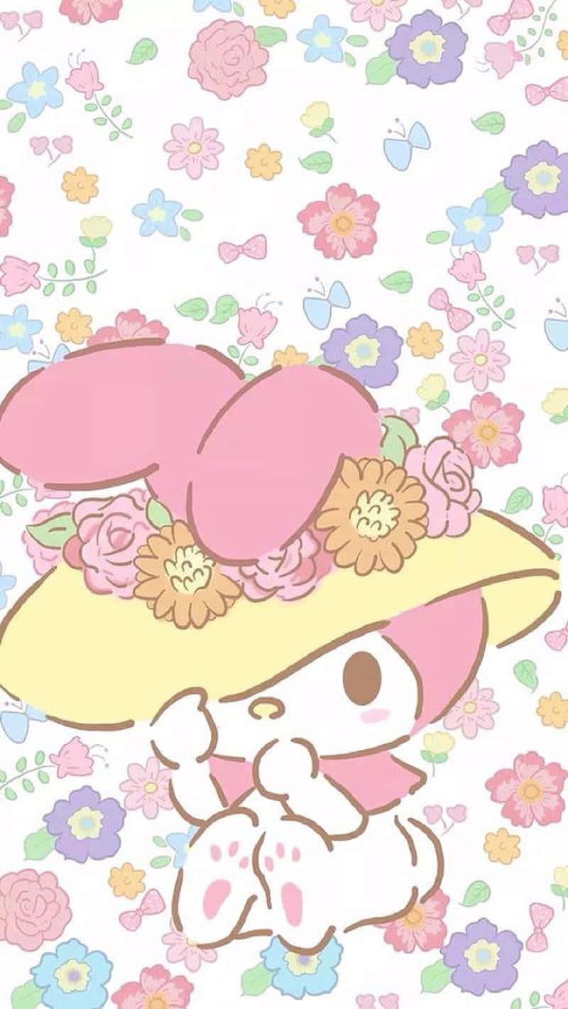 Cute My Melody Wearing Yellow Hat — 800x1421 wallpaper