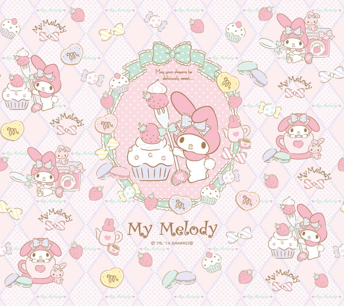 Cute My Melody With A Strawberry Cupcake — 1200x1068 wallpaper