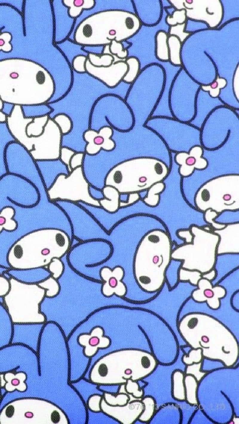 Cute My Melody With Blue Bunny Ears — 800x1420 wallpaper