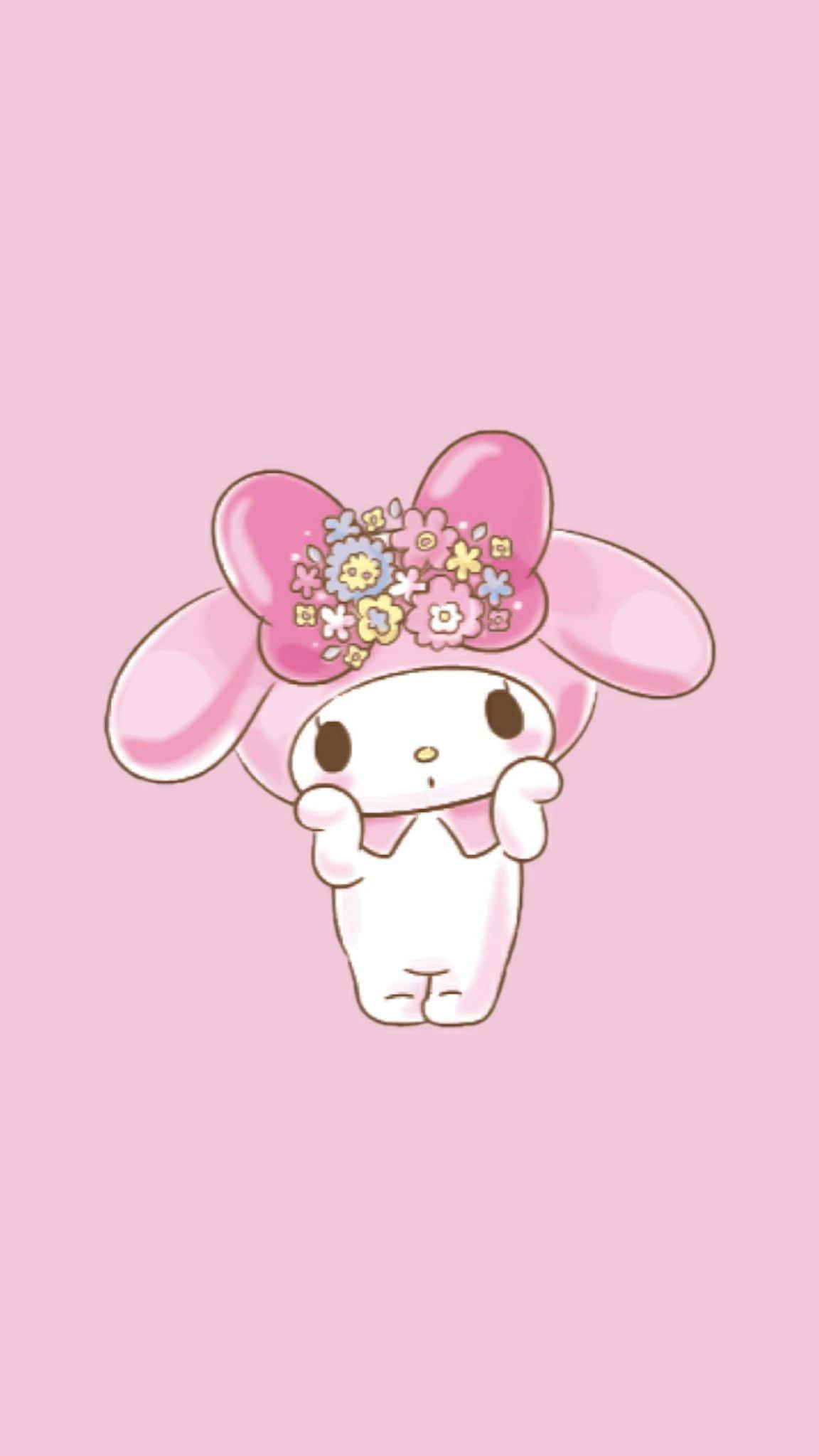 Cute My Melody With Floral Bowtie — 1152x2048 wallpaper