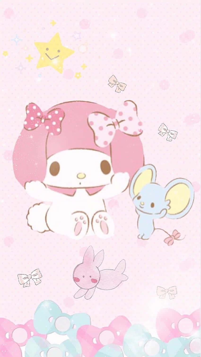 Cute My Melody With Mouse Flat — 850x1510 wallpaper