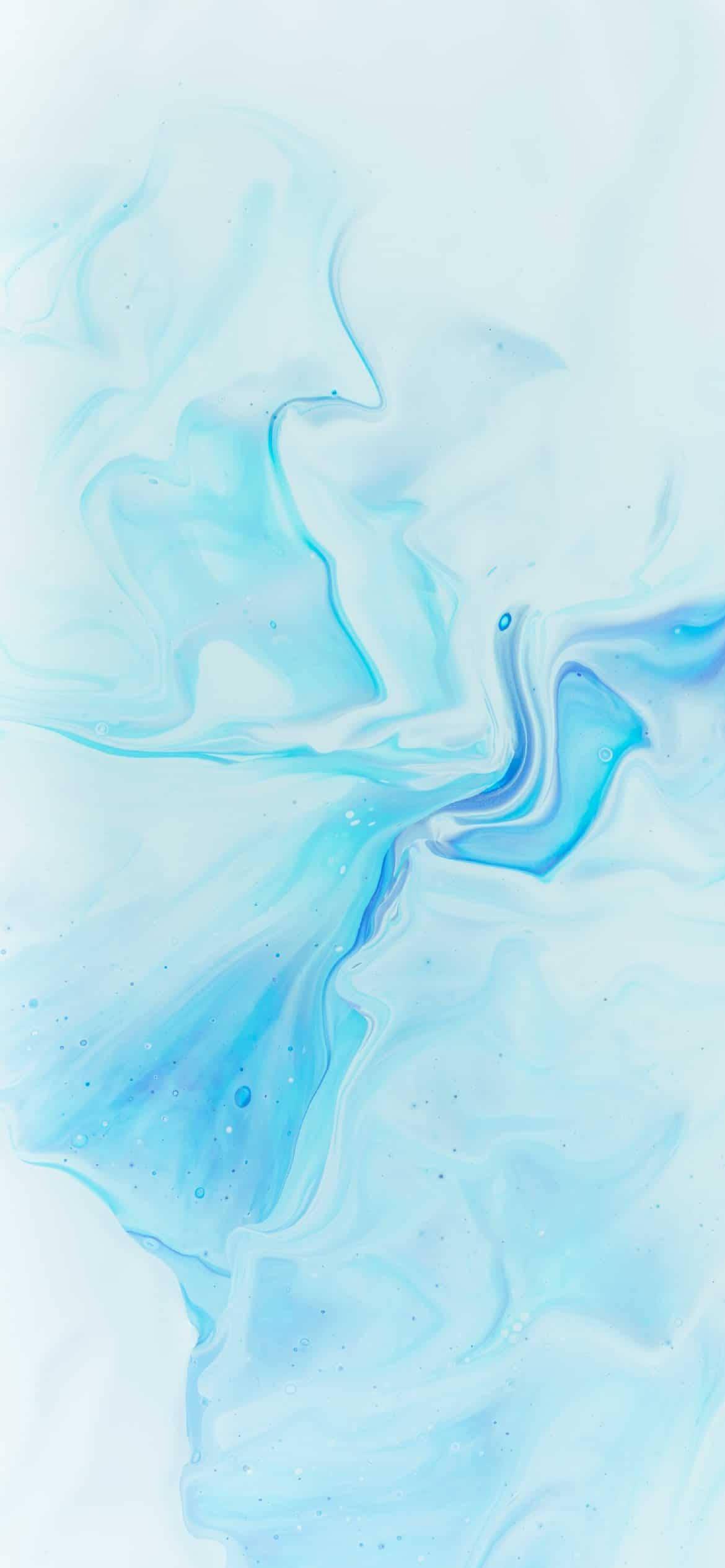 Cute Pastel Blue Aesthetic Aurora Fluid — 1170x2532 wallpaper