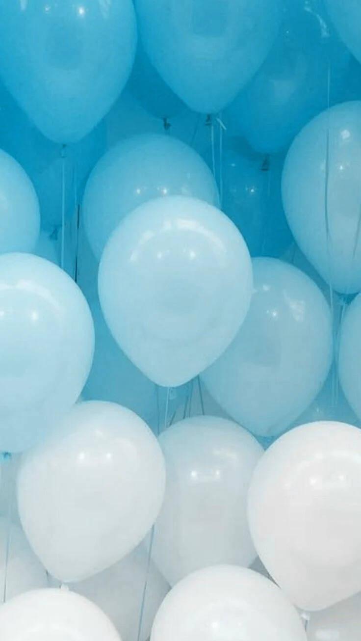 Cute Pastel Blue Aesthetic Balloons — 736x1306 wallpaper