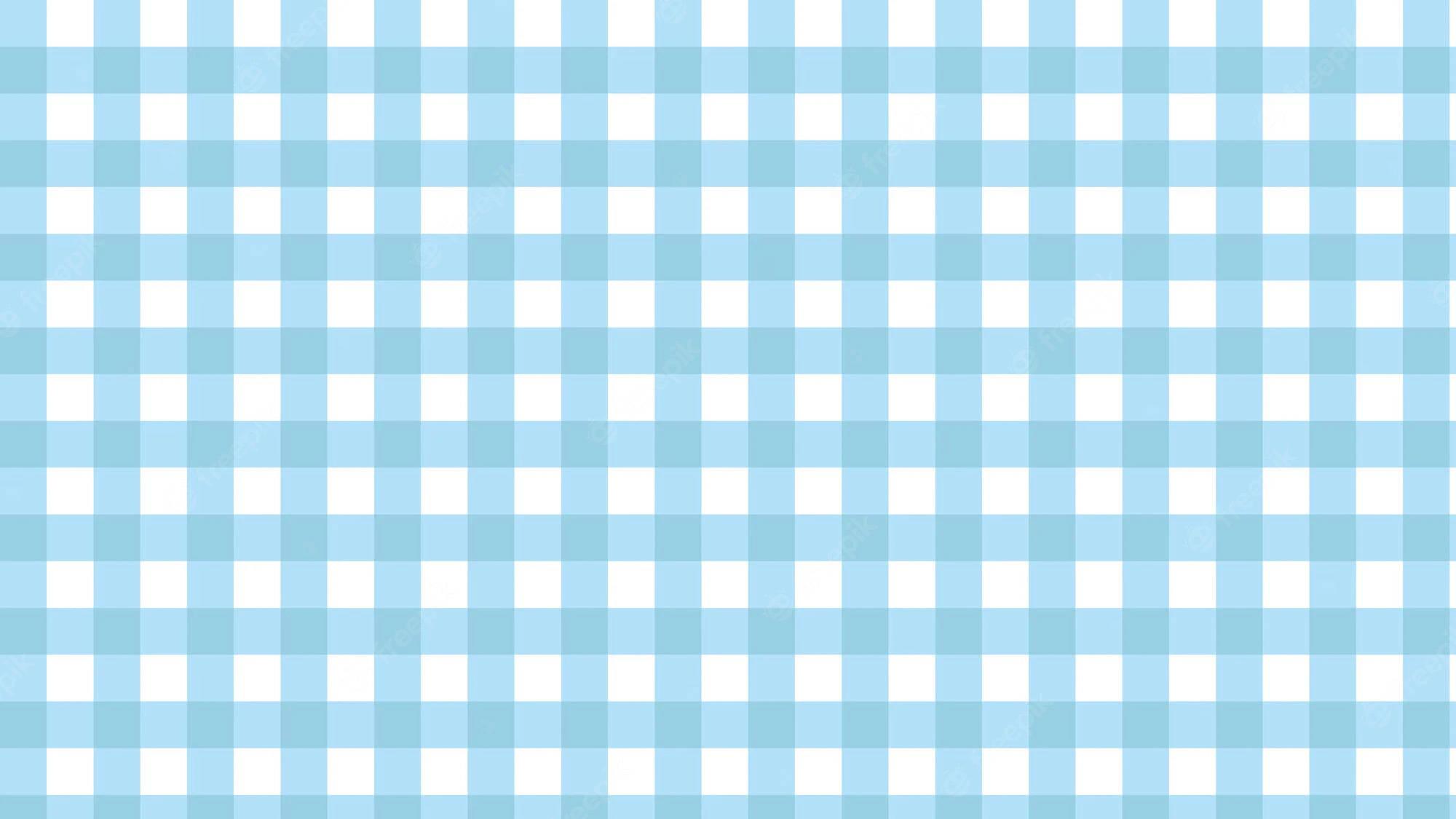 Cute Pastel Blue Aesthetic Checkered Pattern — 2000x1125 wallpaper
