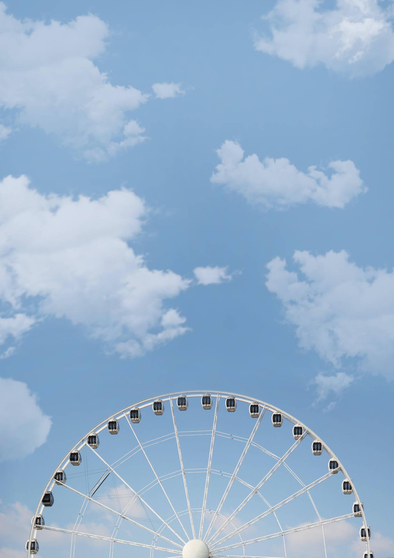 Cute Pastel Blue Aesthetic Ferris Wheel — 1357x1920 wallpaper