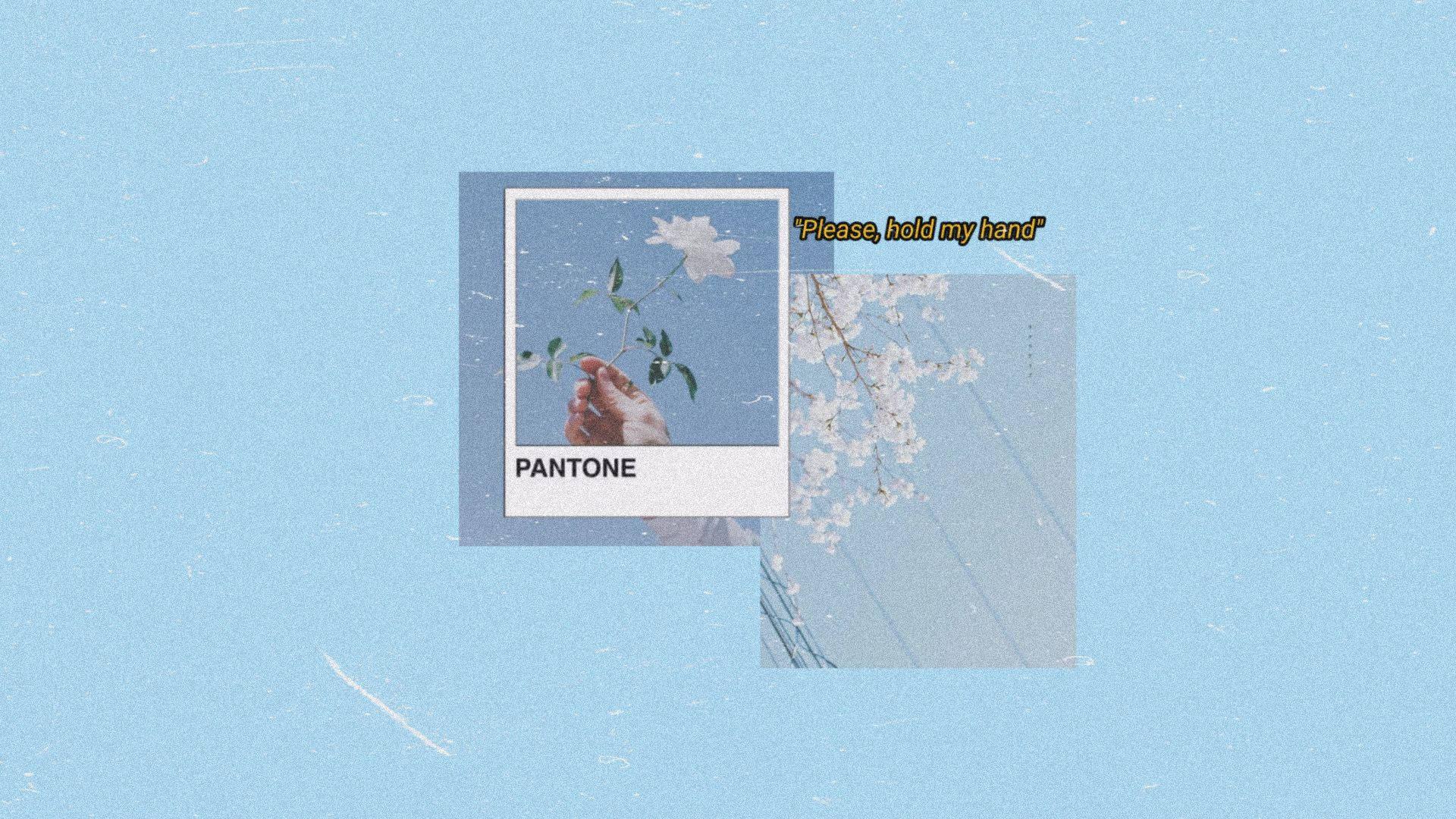 Cute Pastel Blue Aesthetic Grainy Vintage — 1920x1080 wallpaper