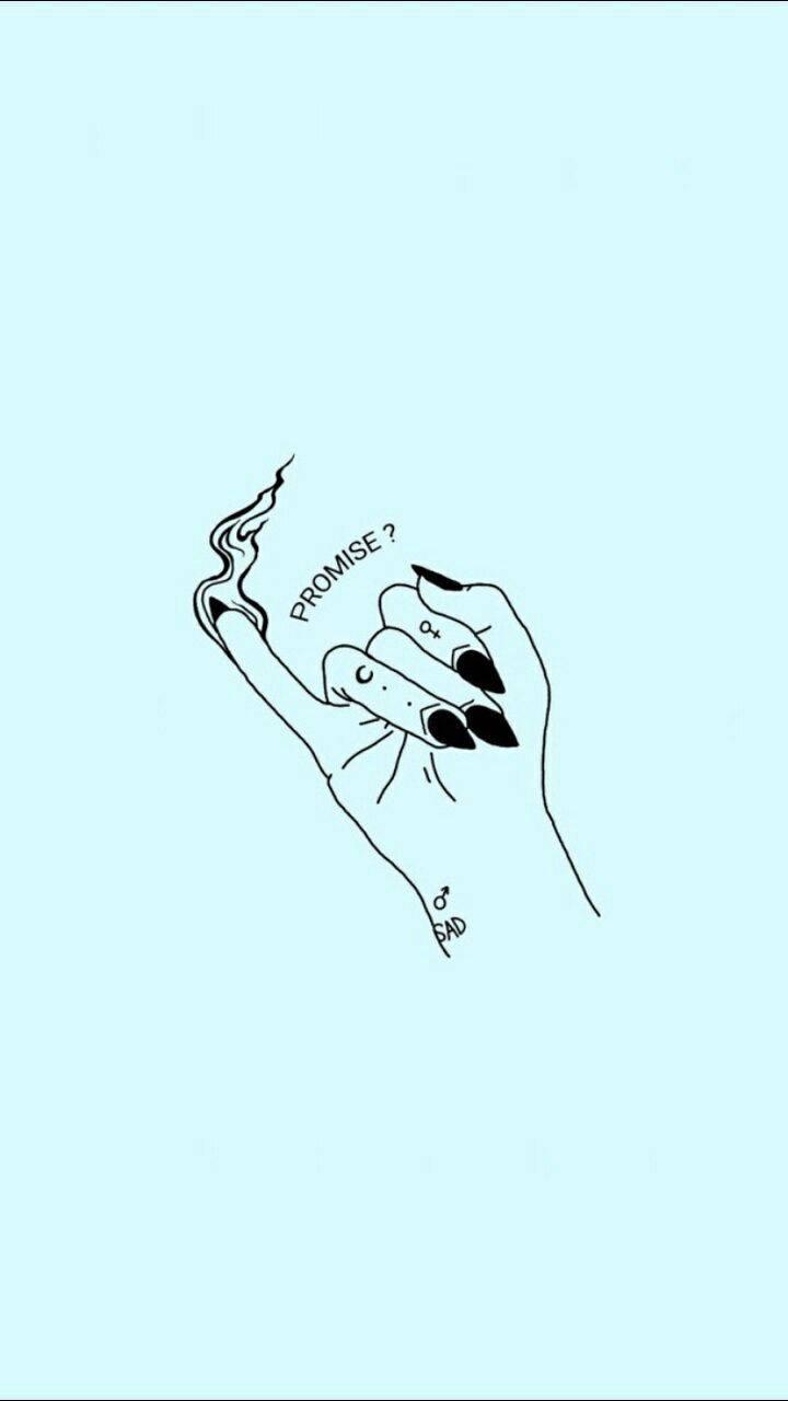 Cute Pastel Blue Aesthetic Hand Art — 720x1280 wallpaper