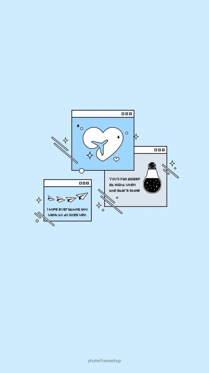 Cute Pastel Blue Aesthetic Vintage Design — 720x1280 wallpaper