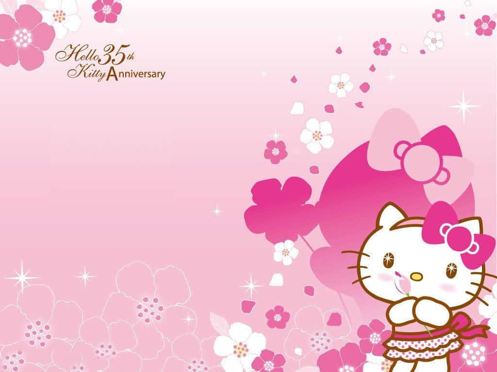 Cute Pink Hello Kitty 35th Anniversary — 1024x768 wallpaper