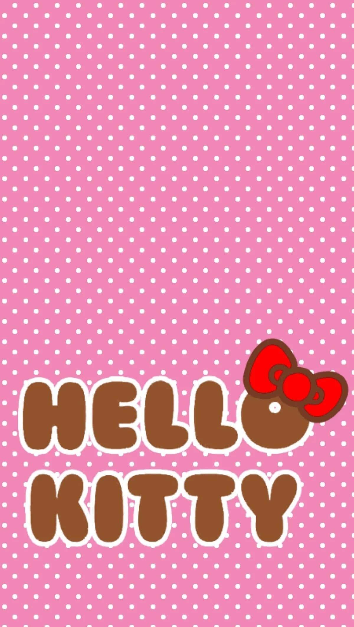 Cute Pink Hello Kitty Dotted Backdrop — 1200x2128 wallpaper
