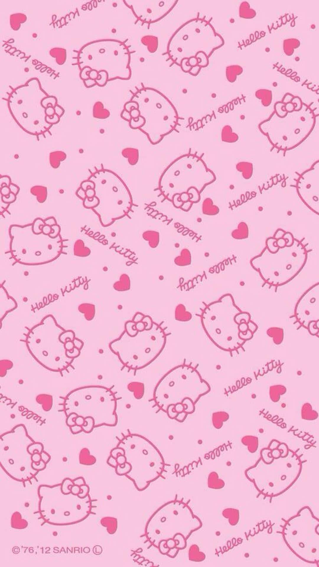 Cute Pink Hello Kitty Hearts Wallpaper Art — 1080x1920 wallpaper