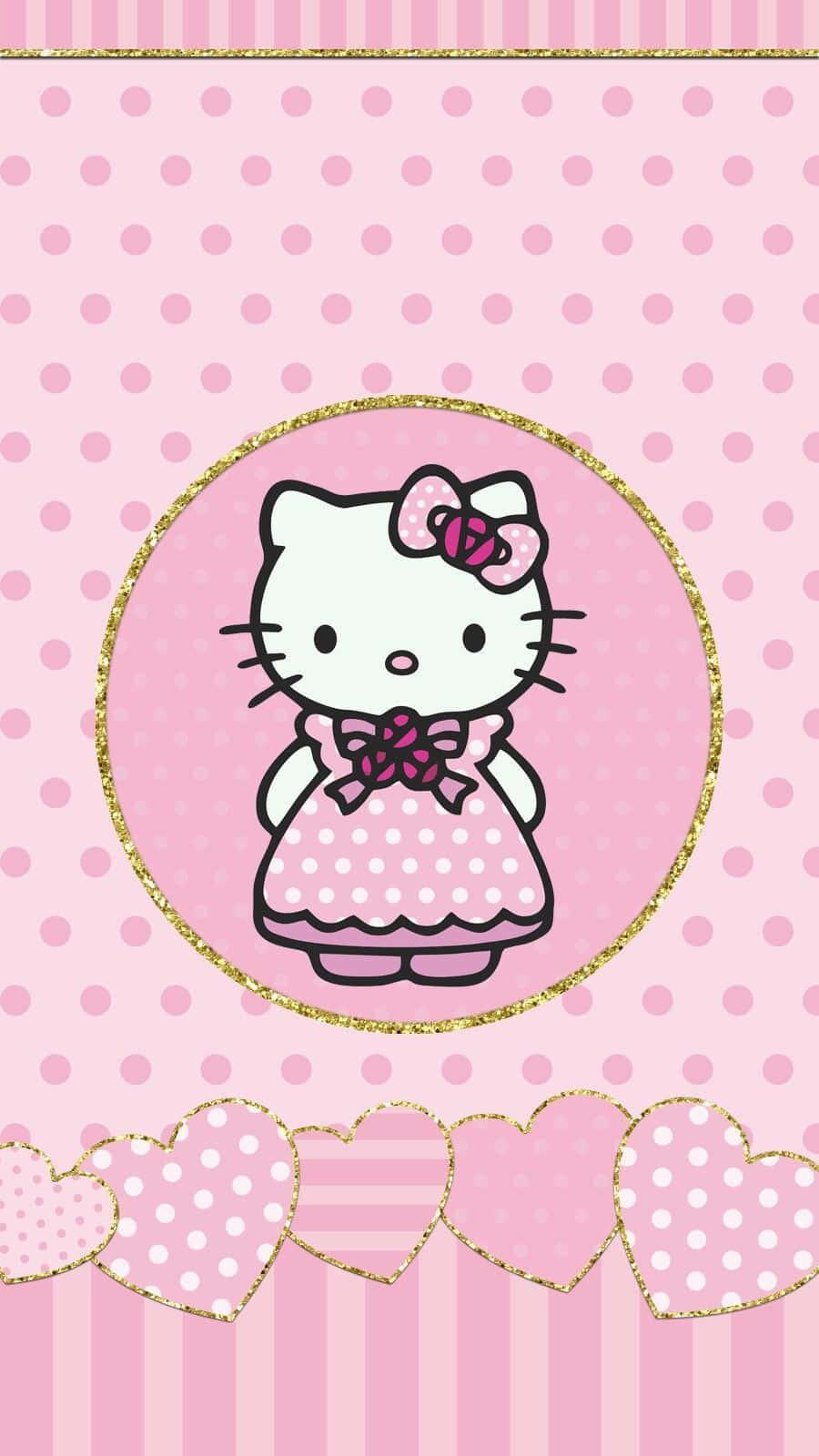 Cute Pink Hello Kitty In Circle — 900x1600 wallpaper
