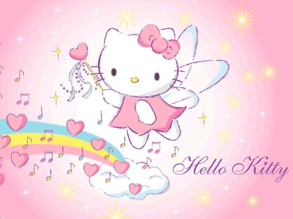 Cute Pink Hello Kitty Music Angel — 1024x768 wallpaper