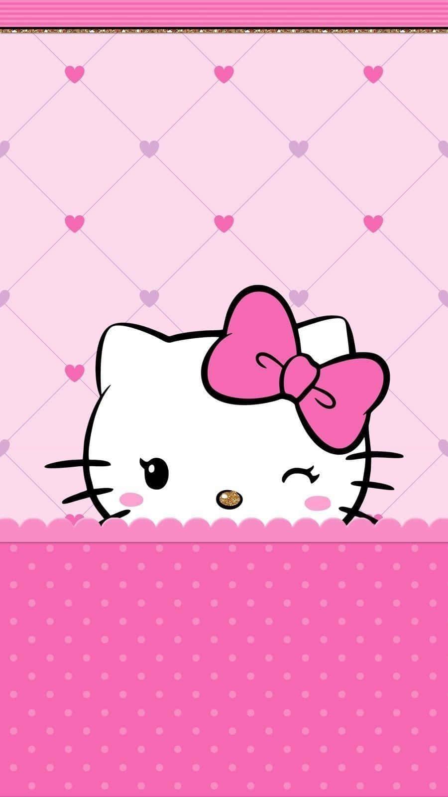 Cute Pink Hello Kitty Wink — 900x1600 wallpaper
