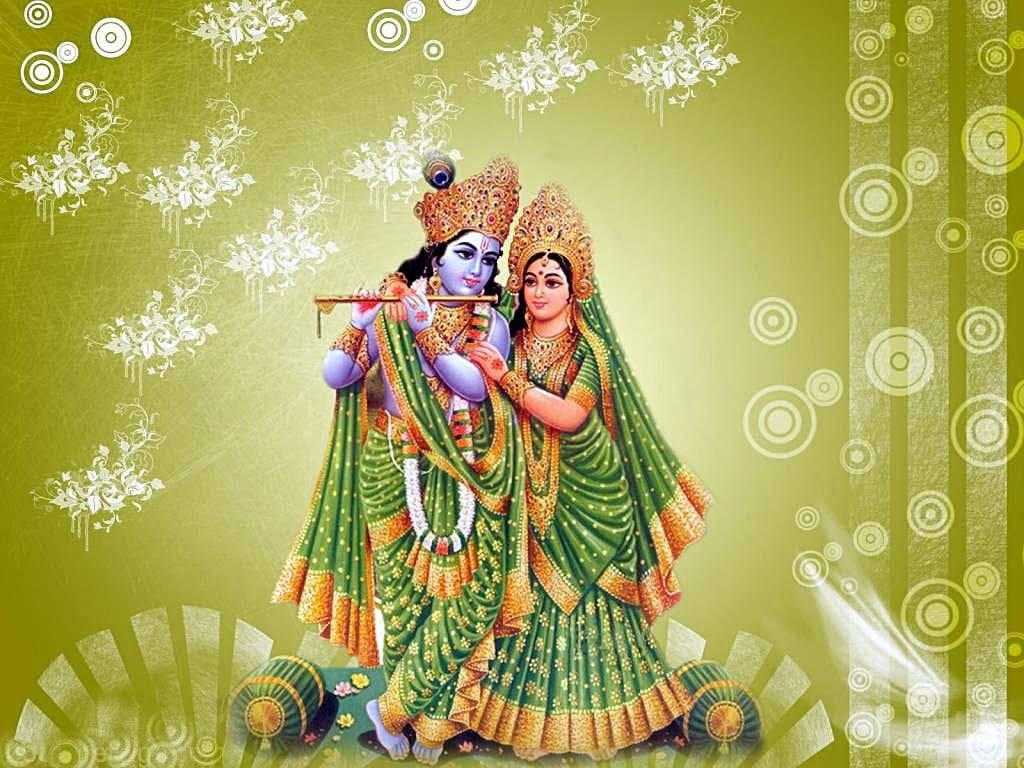 Cute Radha Krishna Aesthetic Green — 1024x768 wallpaper