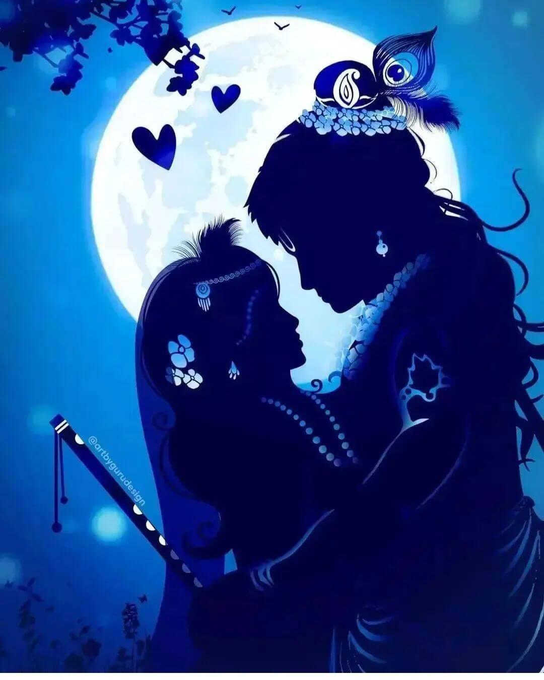 Cute Radha Krishna Blue Moon — 1080x1350 wallpaper