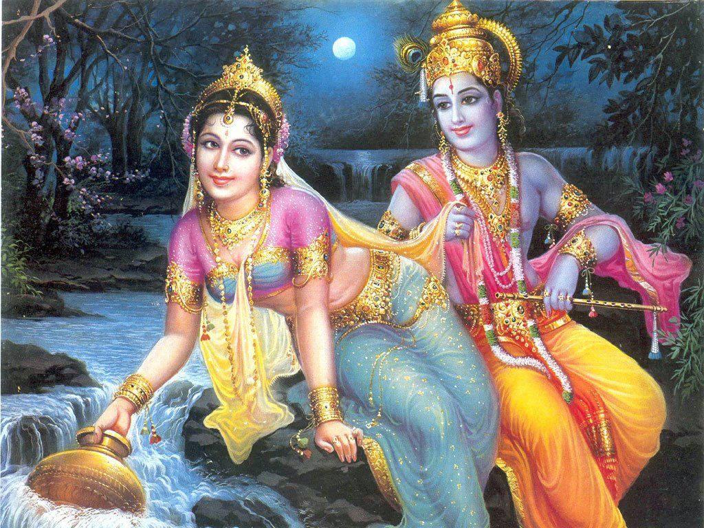 Cute Radha Krishna In The River — 1024x768 wallpaper