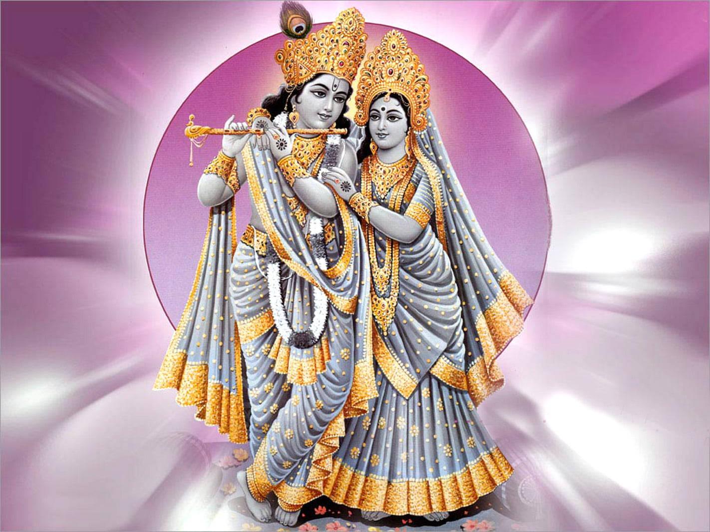 Cute Radha Krishna Purple Circle — 1422x1067 wallpaper