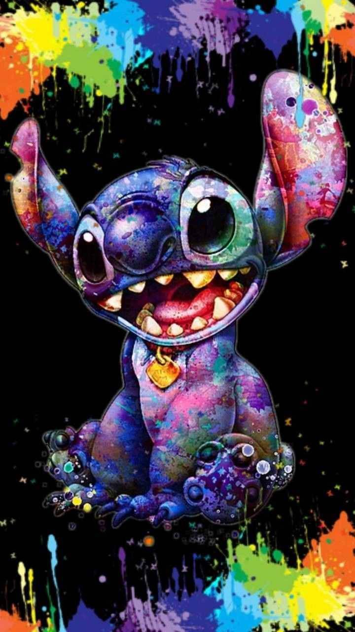 Cute Stitch Color Splash — 720x1280 wallpaper