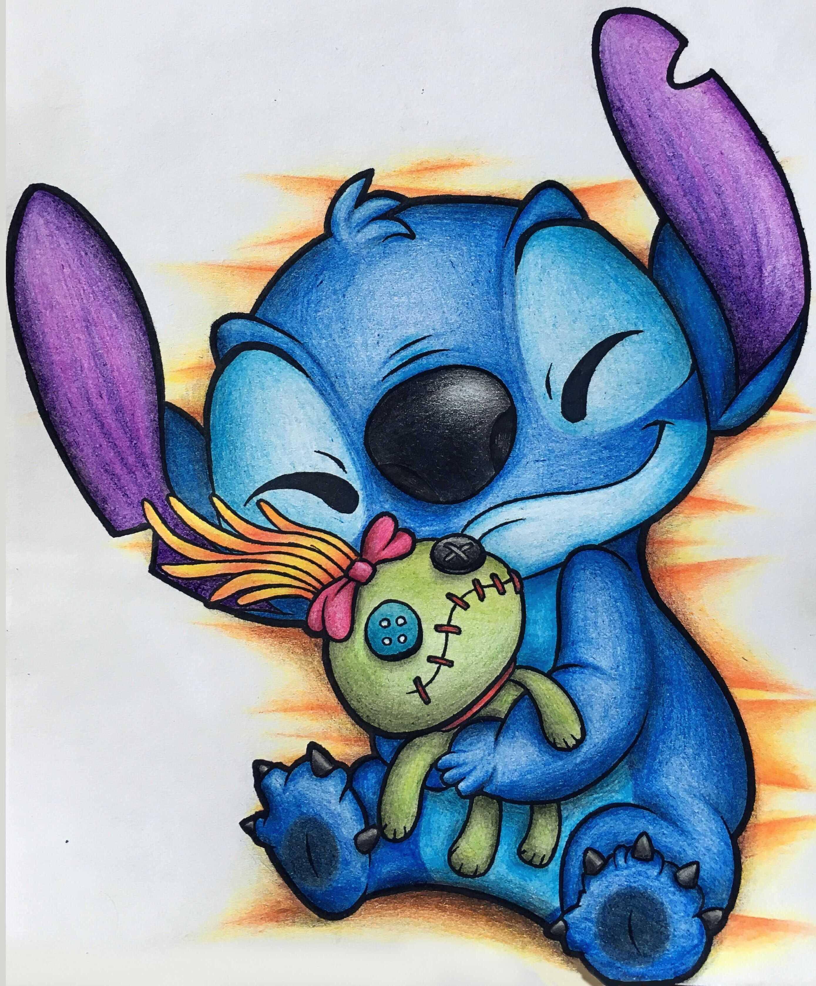 Cute Stitch Hugs Scrump — 2778x3357 wallpaper