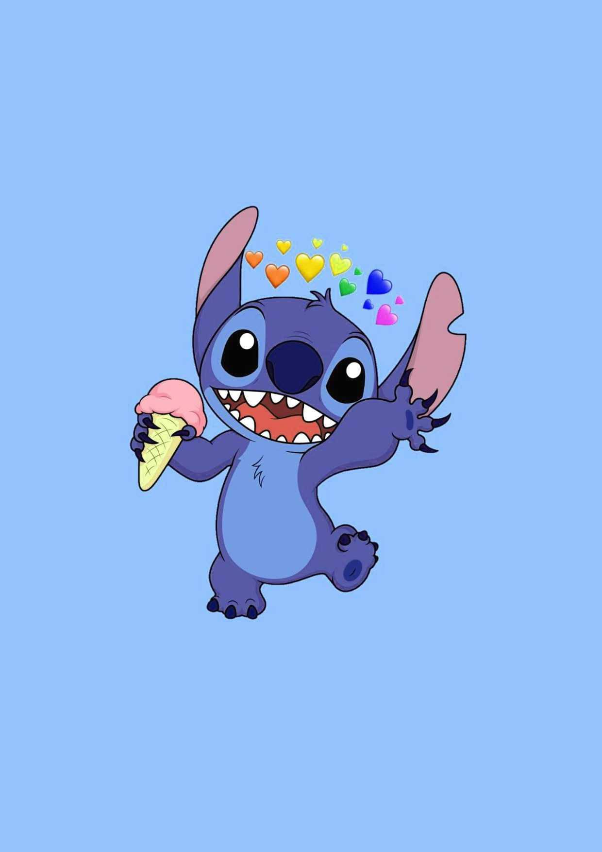 Cute Stitch Pink Ice Cream — 1240x1754 wallpaper