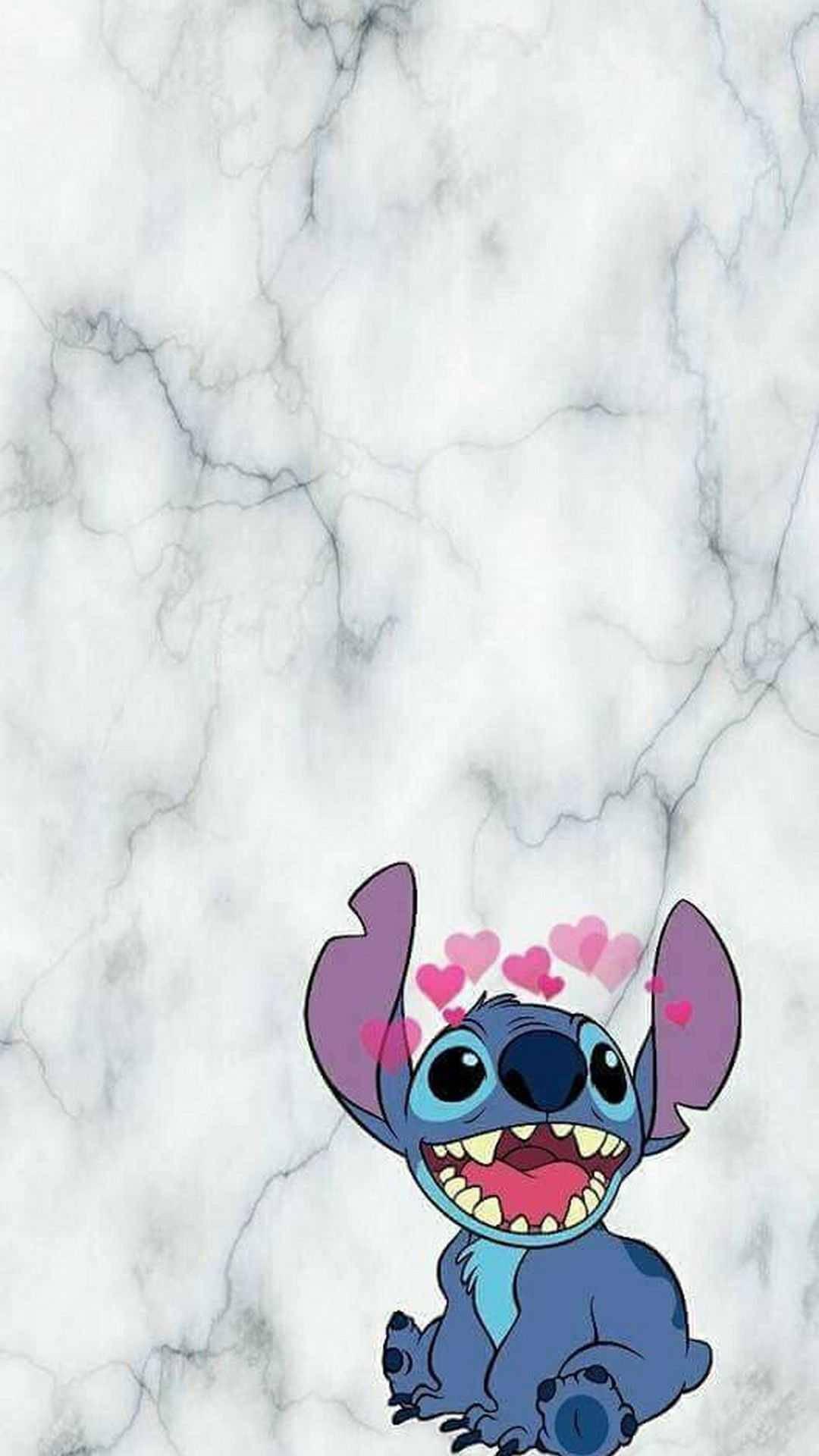 Cute Stitch With Pink Hearts — 1080x1920 wallpaper
