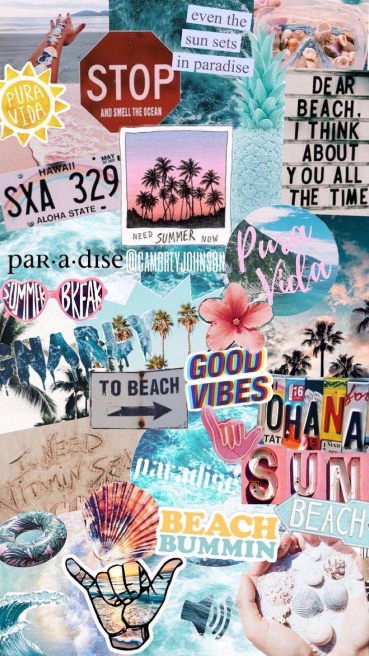 Cute Summer Collage — 736x1309 wallpaper